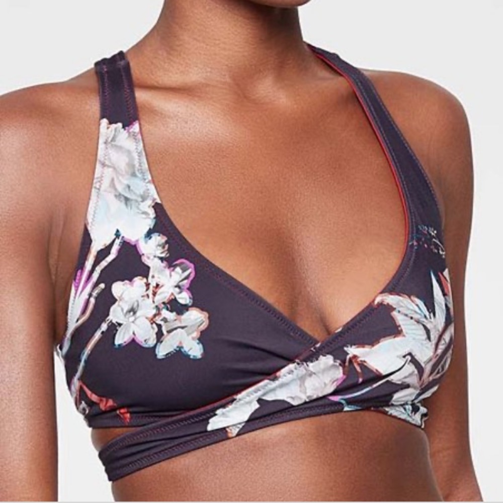 Athleta XS Piha Reversible Wrap Bikini Botanical